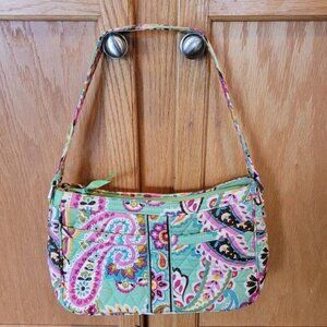 Vera Bradley Quilt Shoulder Handbag Green pink spring summer